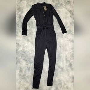 A|X Armani Exchange Slim-Fit Black Jumpsuit, Small Reg/Avg